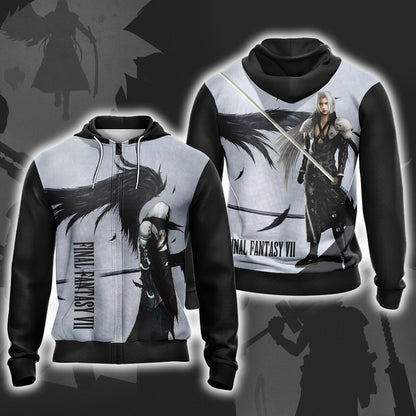 Final Fantasy 7 Sephiroth Unisex 3D T-shirt Zip Hoodie
