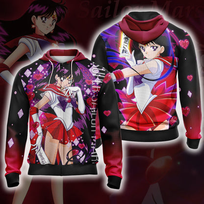 Sailor Moon - Sailor Mars 3D T-shirt Zip Hoodie