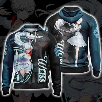RWBY Weiss Schnee New Version Unisex 3D T-shirt Zip Hoodie
