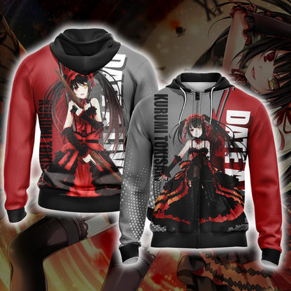 Date A Live Kurumi Tokisaki 3D T-shirt Zip Hoodie