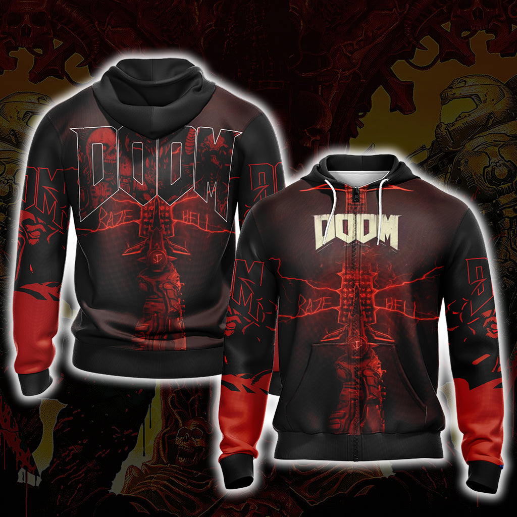 Doom New Look Unisex 3D T-shirt Zip Hoodie