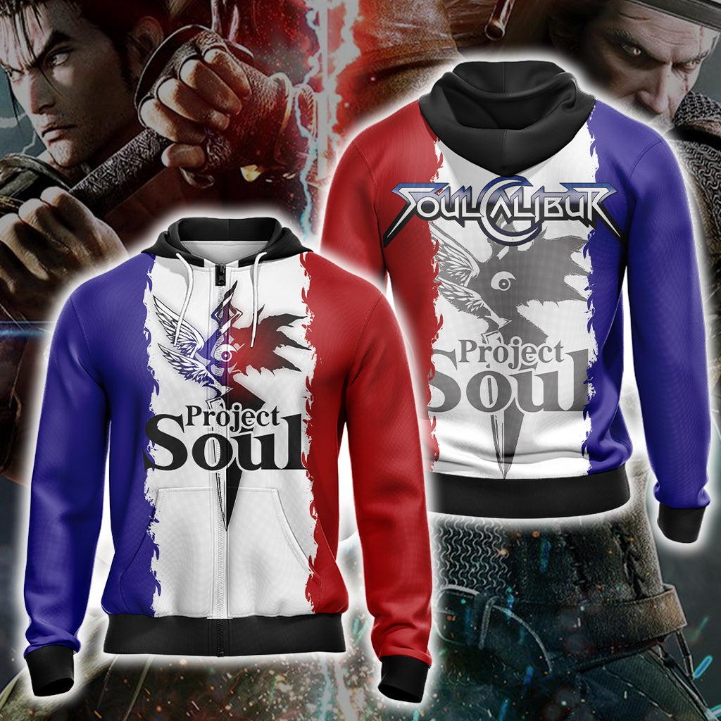Soul Calibur - Project Soul Unisex 3D T-shirt Zip Hoodie