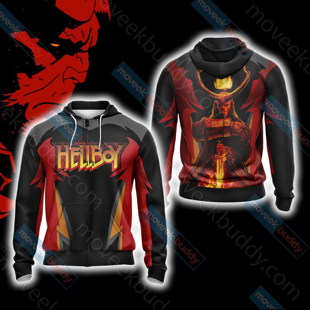 Hellboy Unisex 3D T-shirt Zip Hoodie