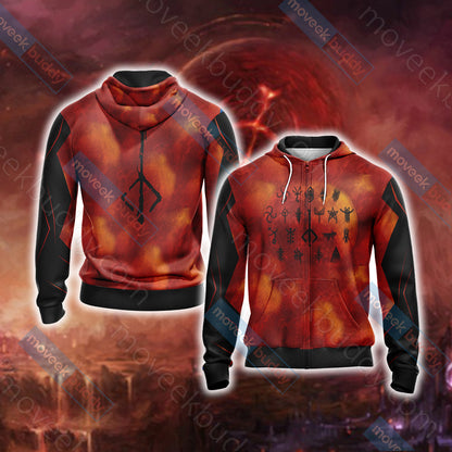 Bloodborne - Runes Unisex 3D T-shirt Zip Hoodie