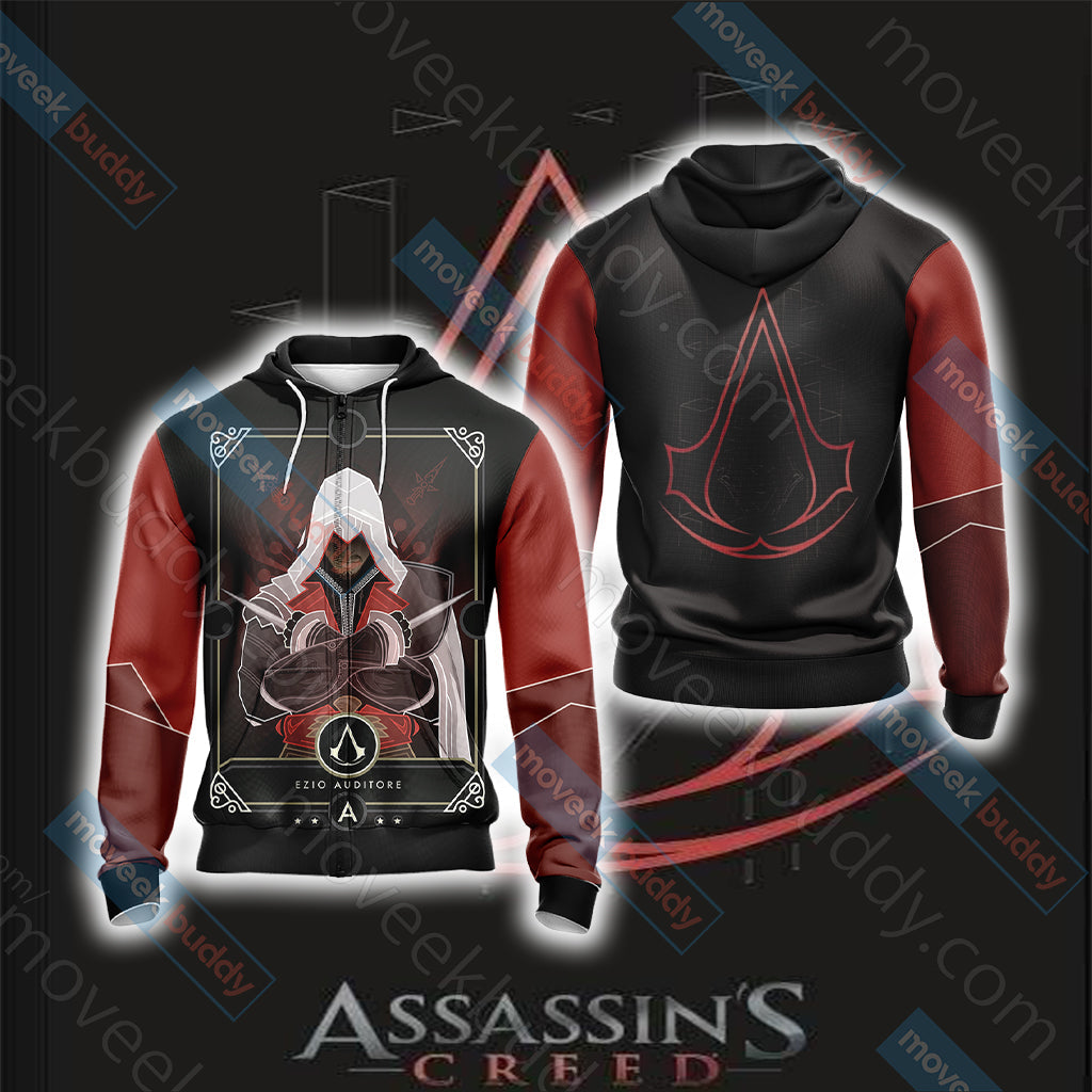Assassin's Creed New Style Unisex 3D T-shirt Zip Hoodie