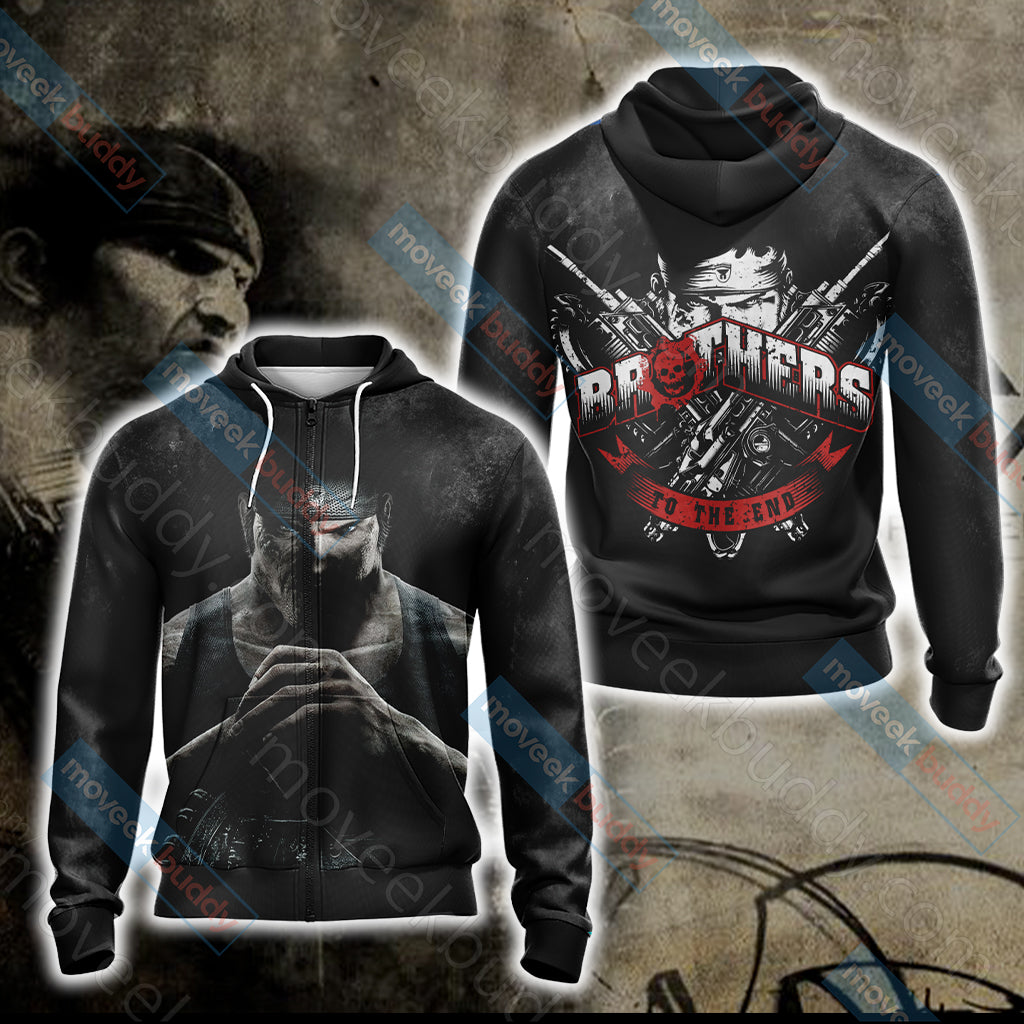 Gears Of War - Brother To The End Unisex 3D T-shirt Zip Hoodie