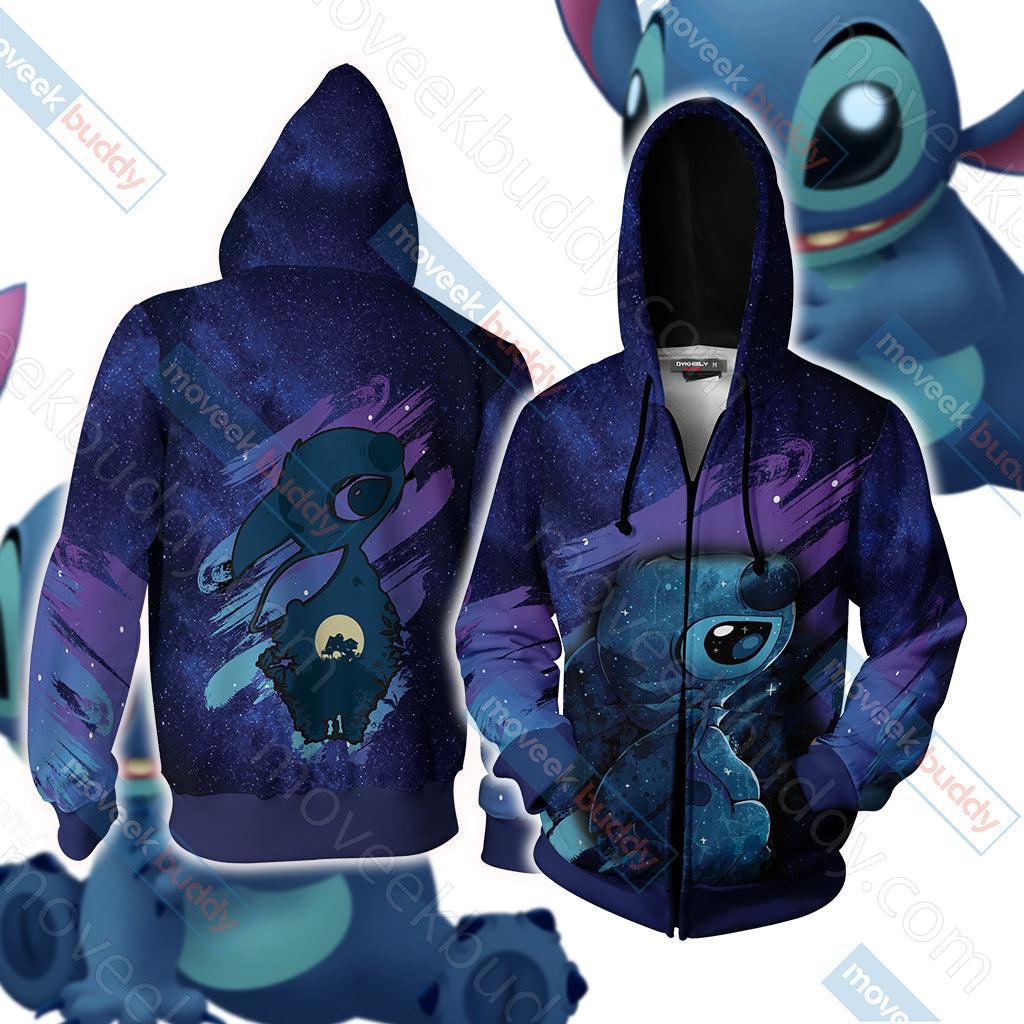 Stitch Unisex 3D T-shirt Zip Hoodie