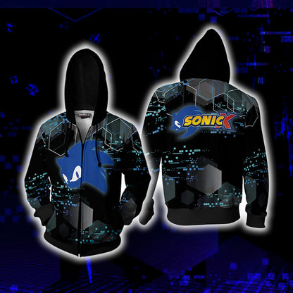 Sonic Unisex 3D T-shirt Zip Hoodie
