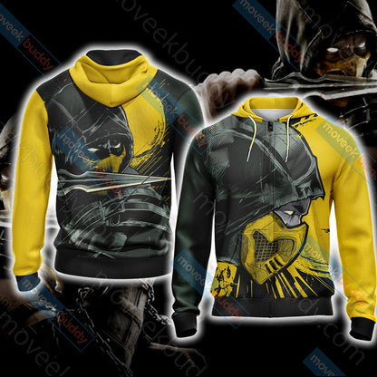 Mortal Kombat Scorpion Unisex 3D T-shirt Zip Hoodie