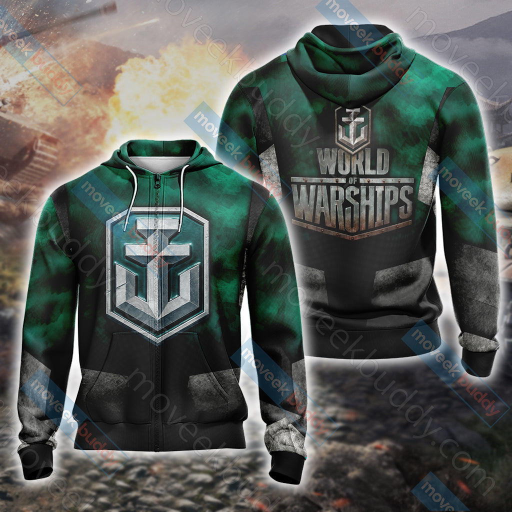 World of Warships Unisex 3D T-shirt Zip Hoodie
