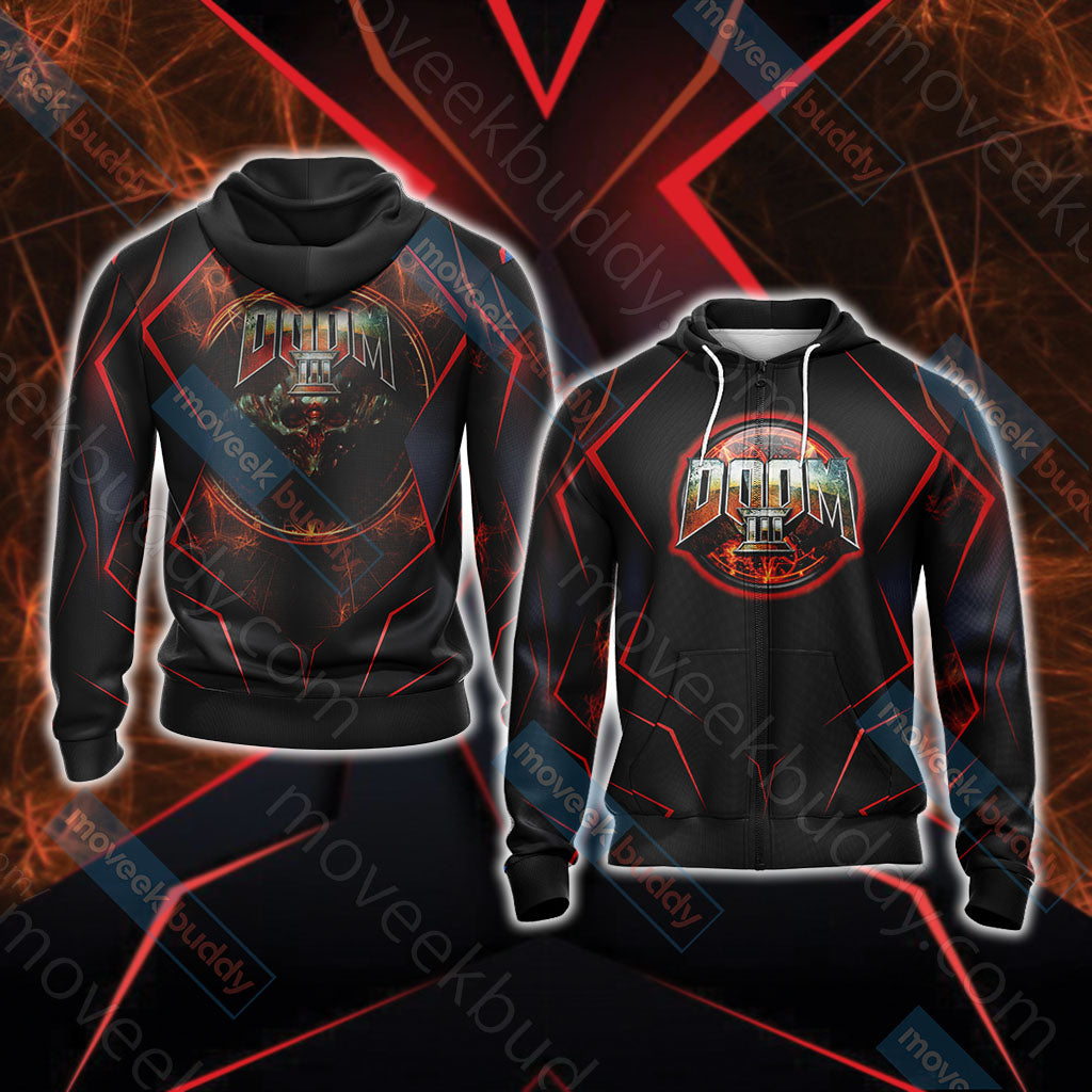 Doom 3 Unisex 3D T-shirt Zip Hoodie