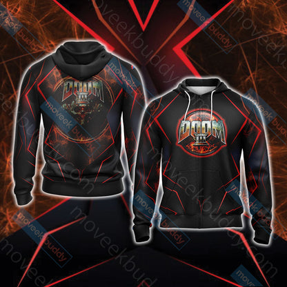 Doom 3 Unisex 3D T-shirt Zip Hoodie