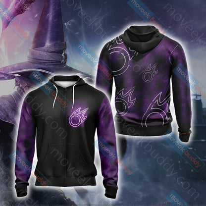 Final Fantasy XIV Black Mage Unisex 3D T-shirt Zip Hoodie