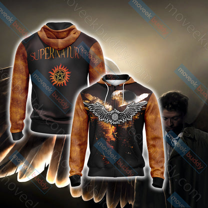 Supernatural New Unisex 3D T-shirt Zip Hoodie
