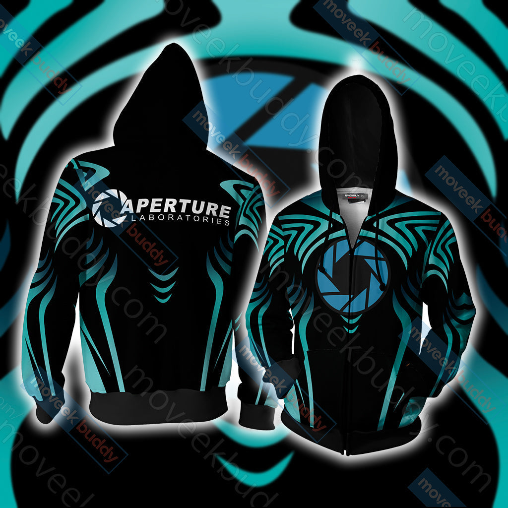 Portal 2 - Aperture Lab Logo Unisex 3D T-shirt Zip Hoodie