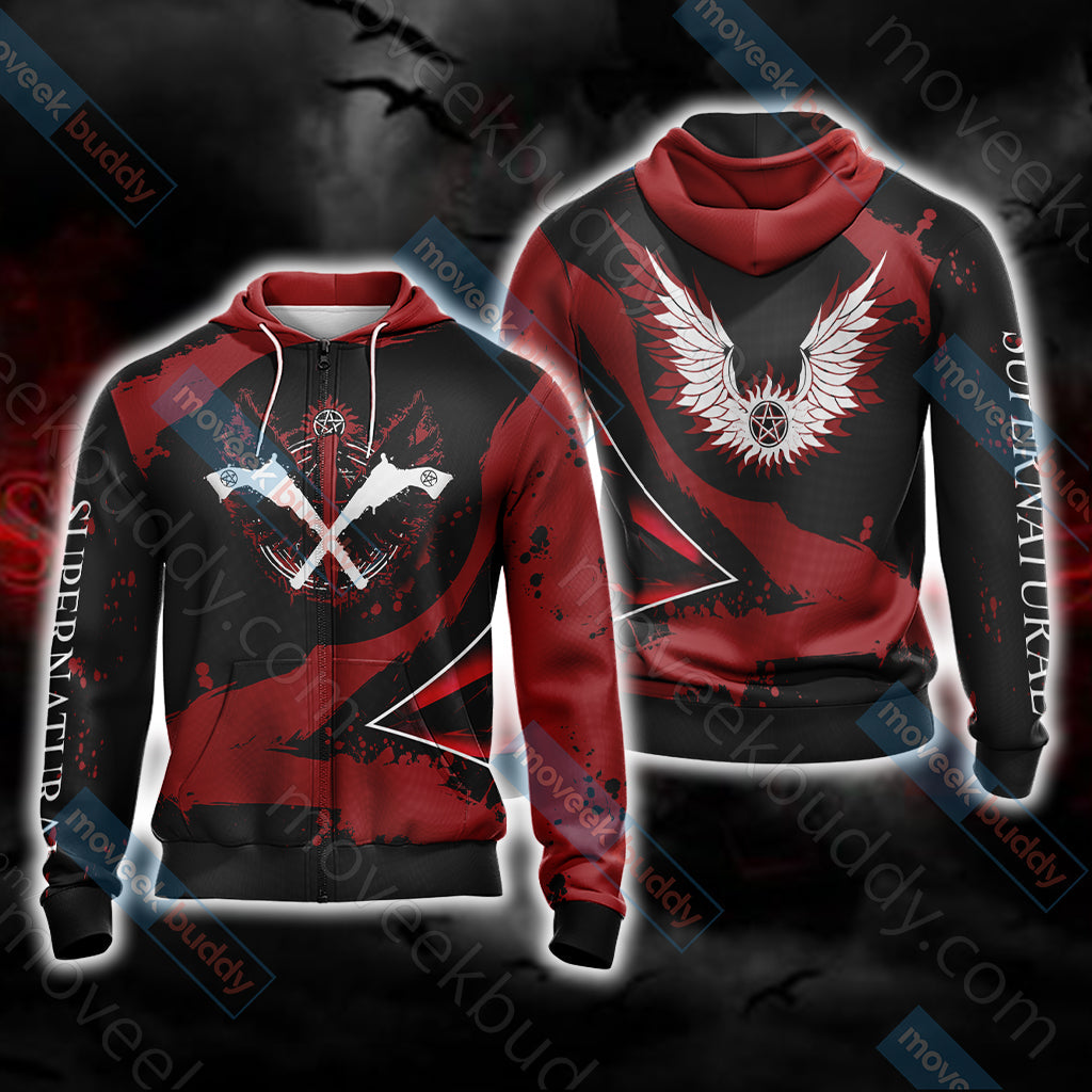 Supernatural New Unisex 3D T-shirt Zip Hoodie