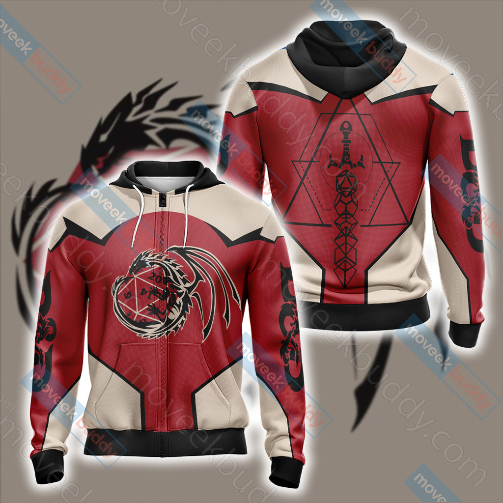 Dungeons And Dragons Unisex 3D T-shirt Zip Hoodie
