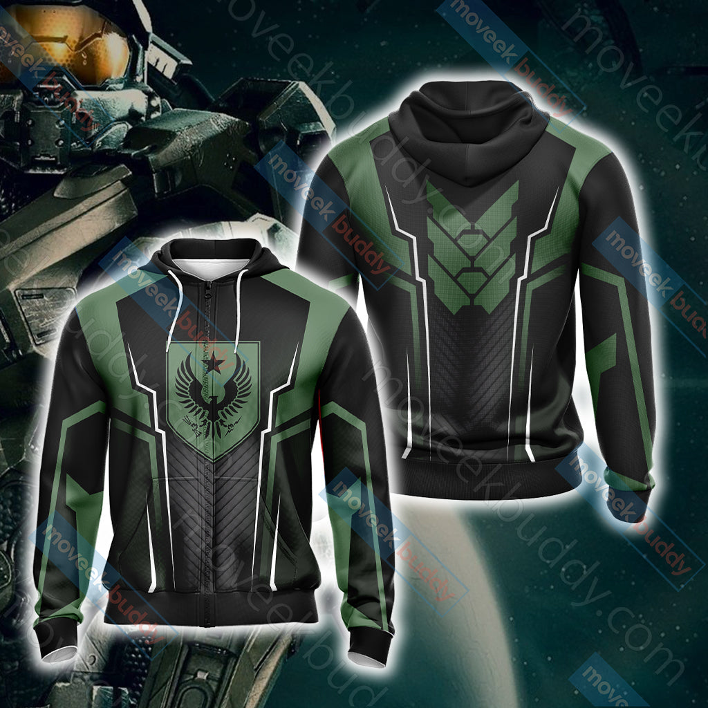 Spartan Master Chief Unisex 3D T-shirt Zip Hoodie