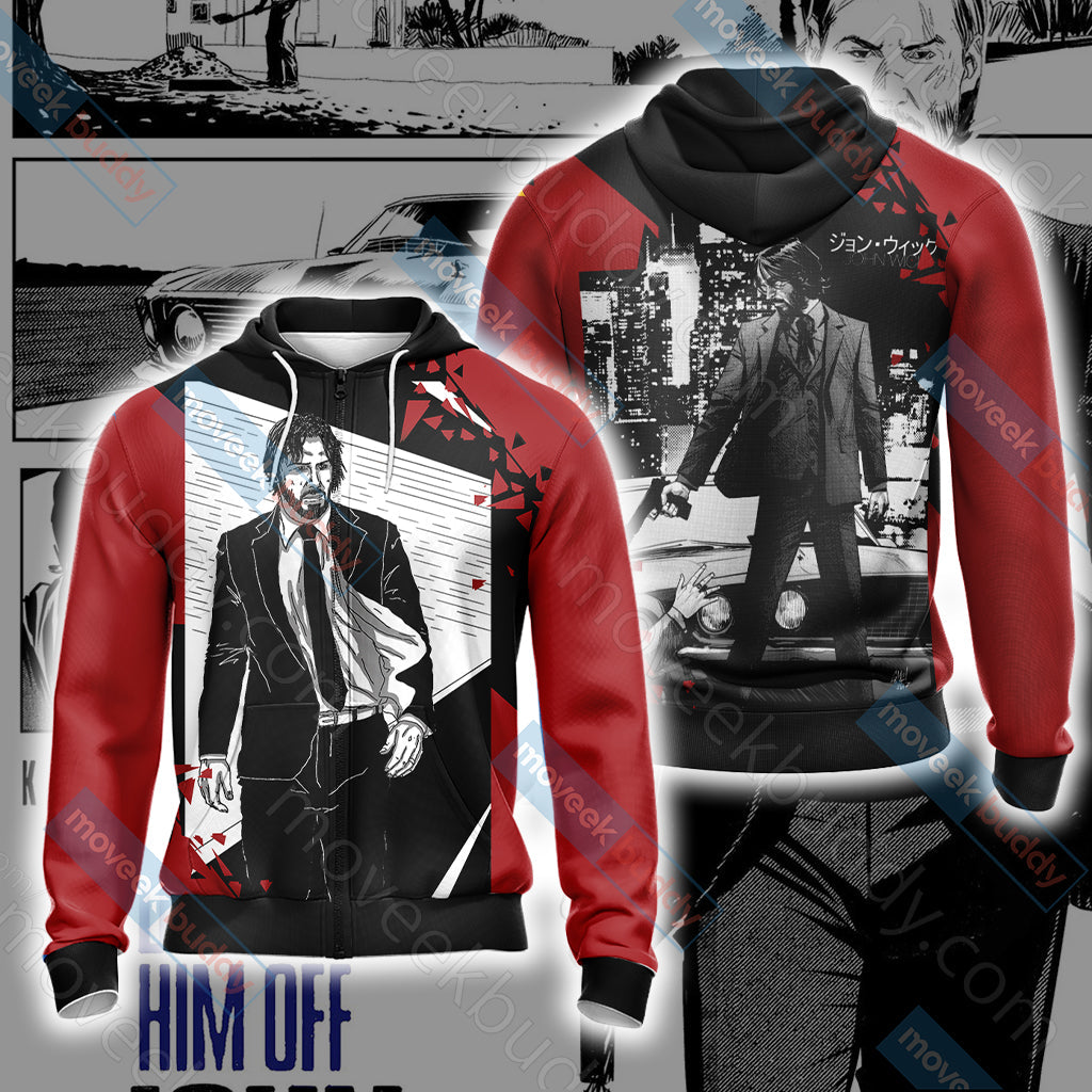 John Wick Unisex 3D T-shirt Zip Hoodie