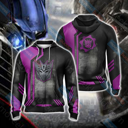 Transformers - Decepticon New Unisex 3D T-shirt Zip Hoodie