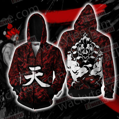 Street Fighter Akuma Unisex 3D T-shirt Zip Hoodie