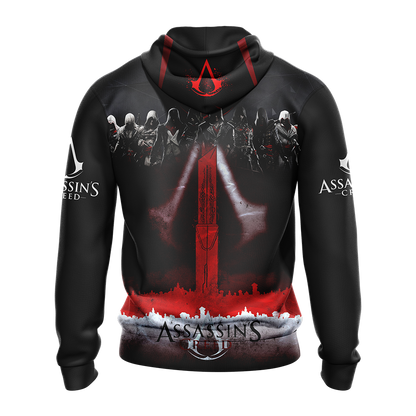 We work in the Dark to serve the Light Assassin's Creed All Over Print T-shirt Zip Hoodie Pullover Hoodie