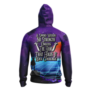 A sword wields no strength unless the hand that holds it has courage The legend of Zelda All Over Print T-shirt Zip Hoodie Pullover Hoodie   