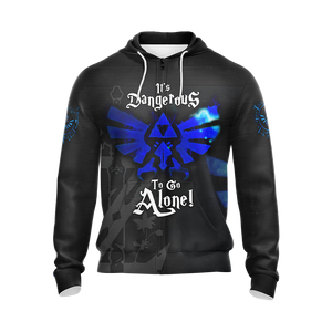 The Legend Of Zelda It's Dangerous To Go Alone, Take This Unisex 3D T-shirt Zip Hoodie   