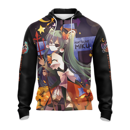 Hatsune Miku Halloween All Over Print T-shirt Zip Hoodie Pullover Hoodie
