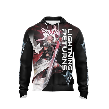 Final Fantasy XIII Lightning Returns Unisex 3D T-shirt Zip Hoodie