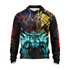 Yu-Gi-Oh! Egyptian Gods Dragons Unisex 3D T-shirt Zip Hoodie   