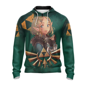 Princess Zelda The Legend of Zelda All Over Print T-shirt Zip Hoodie Pullover Hoodie   