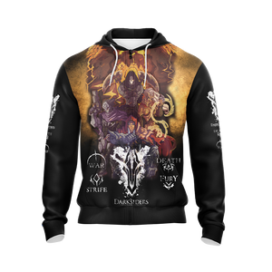 Darksiders 4 Horsemen Unisex 3D T-shirt Zip Hoodie   