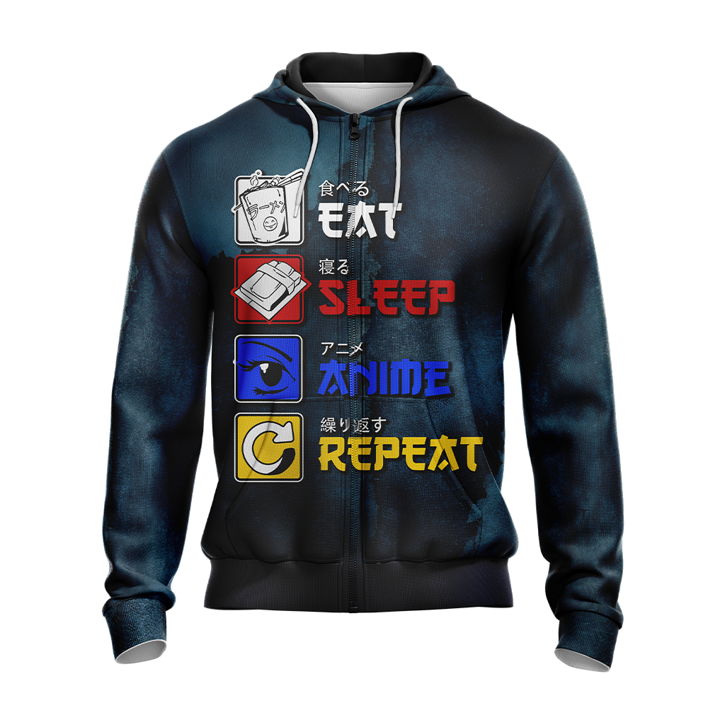 Eat Sleep Anime Repeat Unisex 3D T-shirt