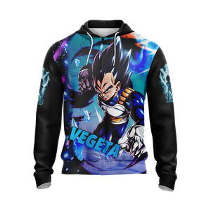 Dragon Ball Vegeta All Over Print T-shirt Zip Hoodie Pullover Hoodie   