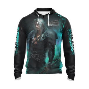 Final Fantasy VII Remake Sephiroth Unisex 3D T-shirt Zip Hoodie   