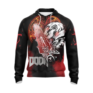 Doom Video Game Unisex 3D T-shirt Zip Hoodie   