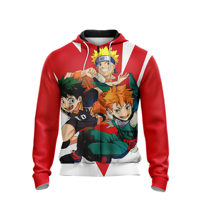 My hero academia x Naruto x Haikyuu Unisex 3D T-shirt