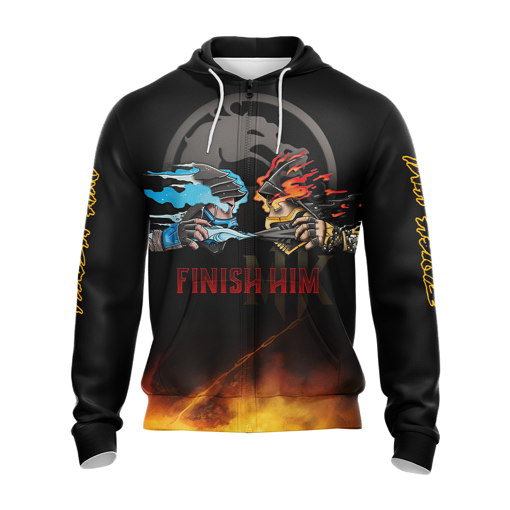 Mortal Kombat Scorpio And Sub Zero Finish Him Unisex 3D T-shirt