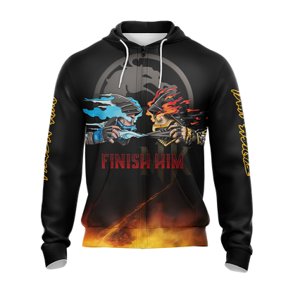 Mortal Kombat Scorpio And Sub Zero Finish Him Unisex 3D T-shirt