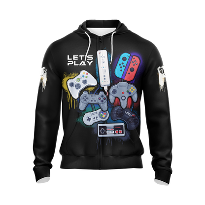 Game Controller Cool Player Unisex 3D T-shirt Zip Hoodie