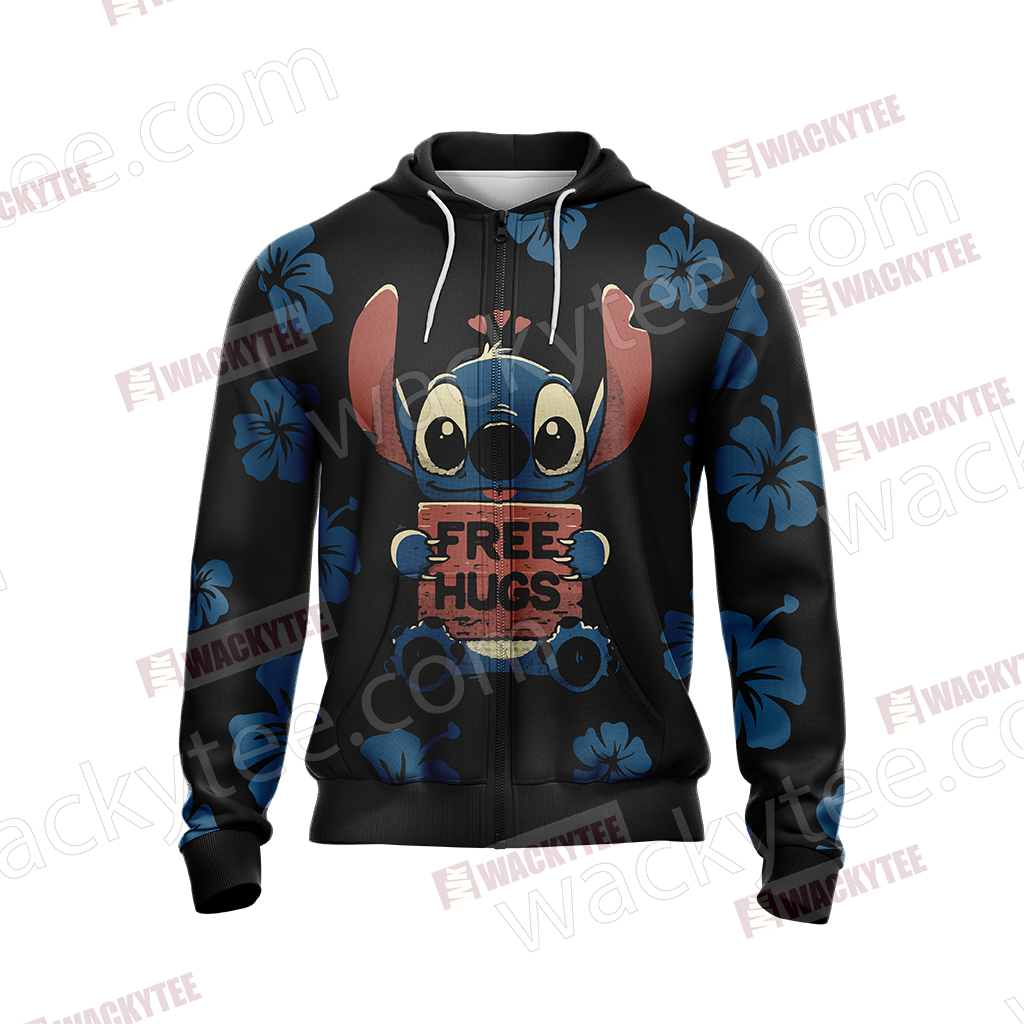 Stitch Loves Hugs Free Hugs Unisex 3D T-shirt