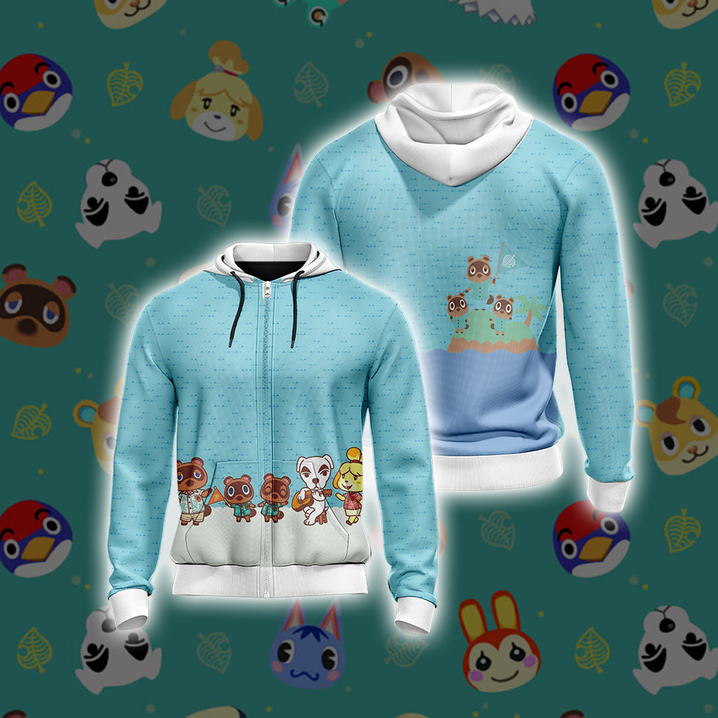 Animal Crossing New Horizons Unisex 3D T-shirt Zip Hoodie XS 