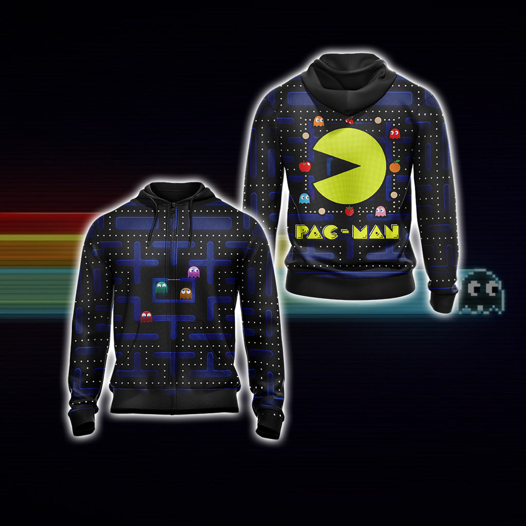 Pacman Unisex 3D T-shirt Zip Hoodie