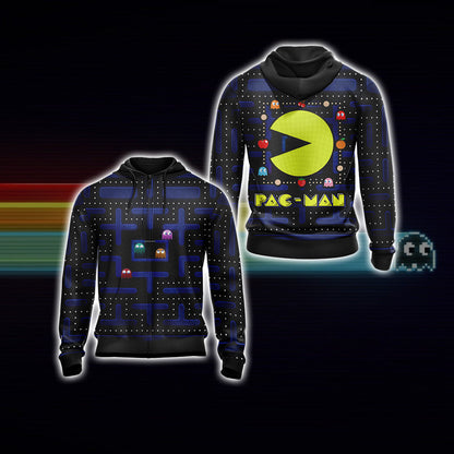 Pacman Unisex 3D T-shirt Zip Hoodie