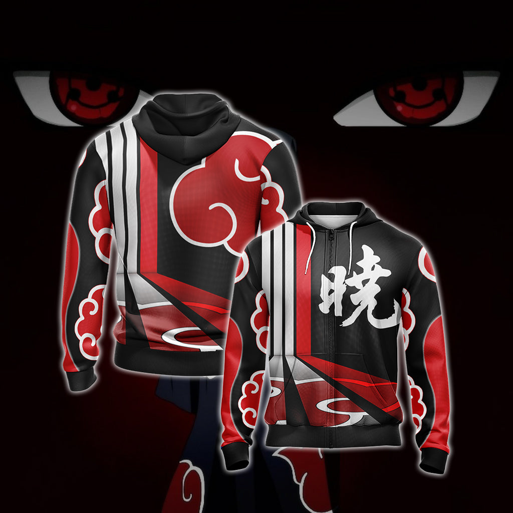 Naruto - Akatsuki New Collection Unisex 3D T-shirt Zip Hoodie