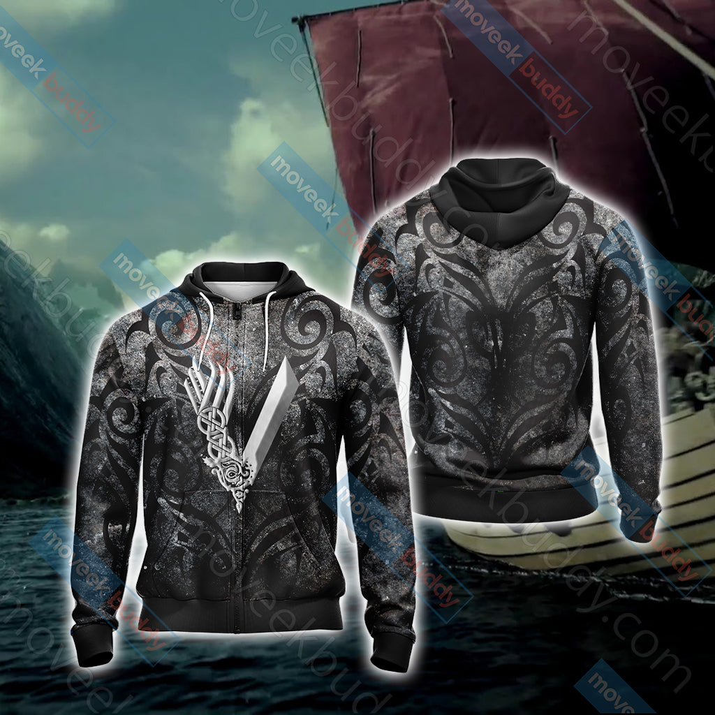 Vikings History Unisex 3D T-shirt Zip Hoodie
