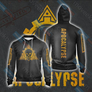 Apocalypse New Look Unisex 3D T-shirt Zip Hoodie XS 