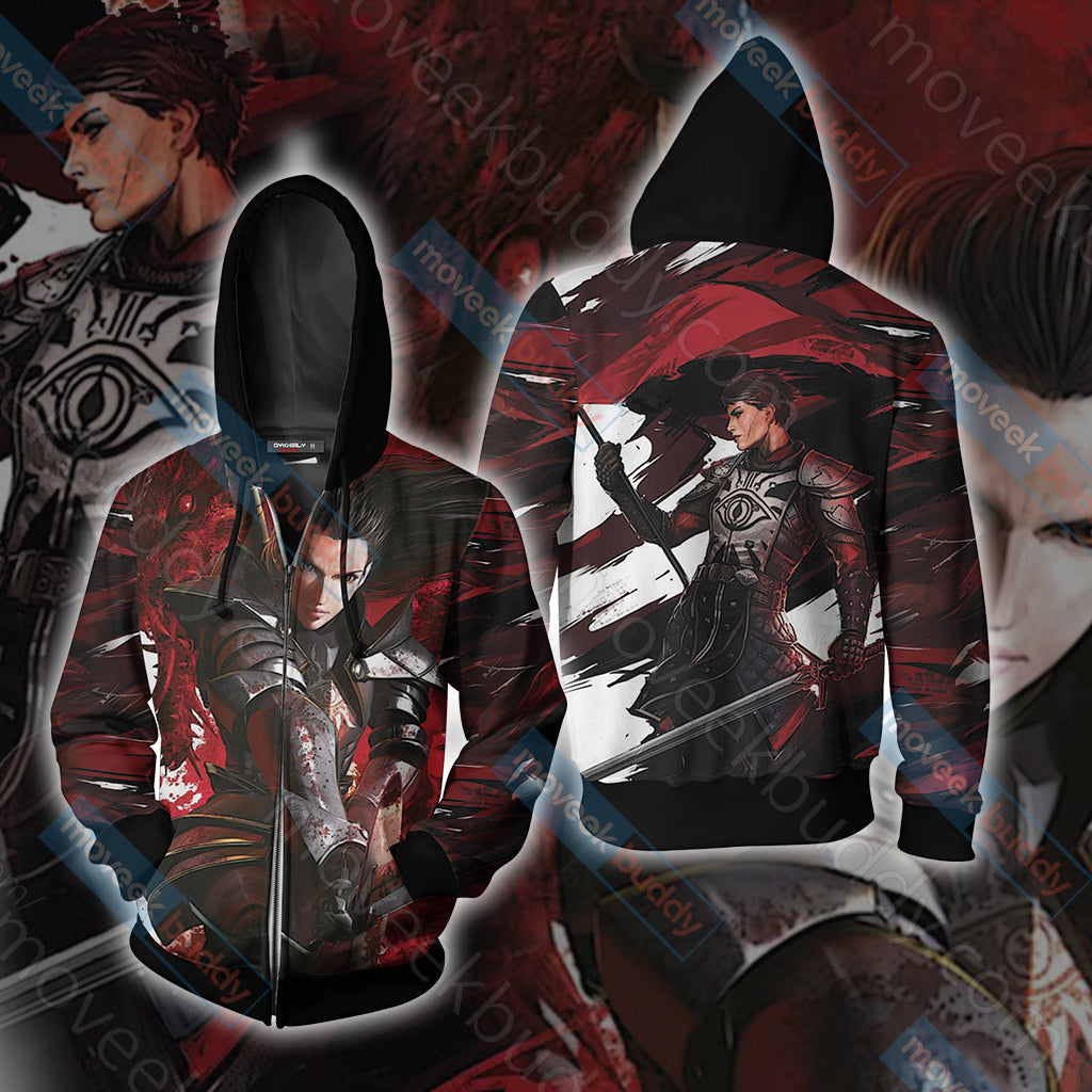 Dragon Age Unisex 3D T-shirt Zip Hoodie