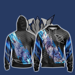 Digimon - Garurumon New Unisex 3D T-shirt Zip Hoodie XS 